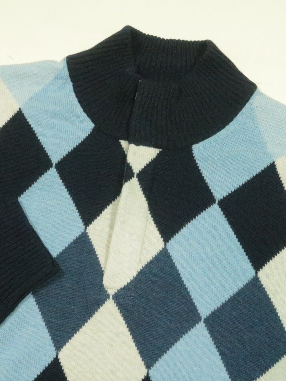 Brooks Brothers Argyle Merino Wool Pullover Sweater Mens XL Blue Beige Knit